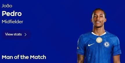 乐鱼体育-进球+门线解围，若昂-佩德罗当选切尔西vs富勒姆全场最佳